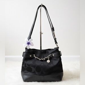 Coach Signature Black Jacquard Convertible Shoulder/Crossbody Bag Y2K style